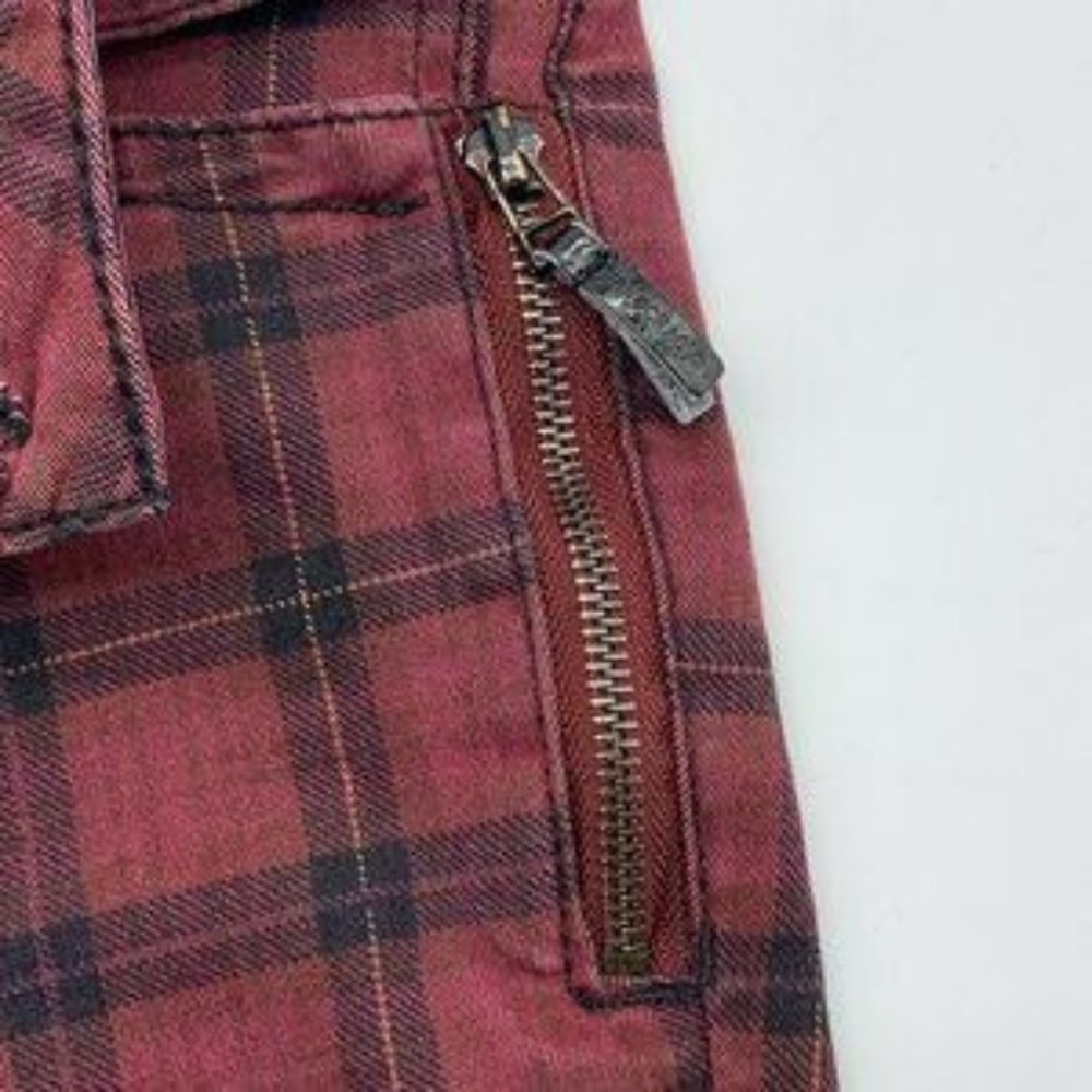 Democracy Women's Red Black Plaid Freedom Jegging Skinny Ankle Jeans Pant Size 7 - Picture 5 of 8